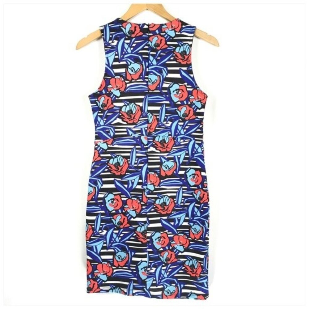 TopShop Dress Women Size 6 Sleeveless Bodycon Flower Slice Jersey Short Colorful - Picture 6 of 10